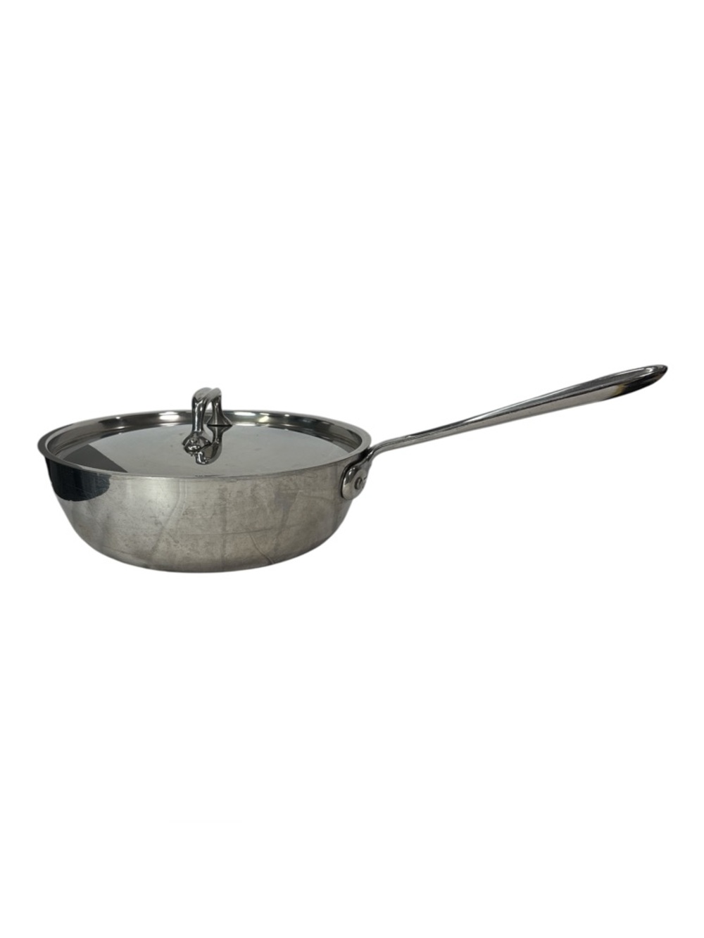 All Clad 10” Saute Fry Pan Skillet Saucepan Stainless Steel With Lid Cookware - Picture 2 of 8